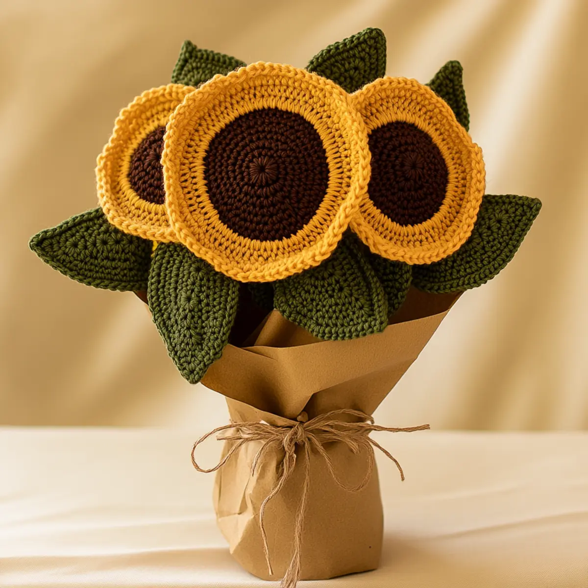 crochet sunflower bouquet
