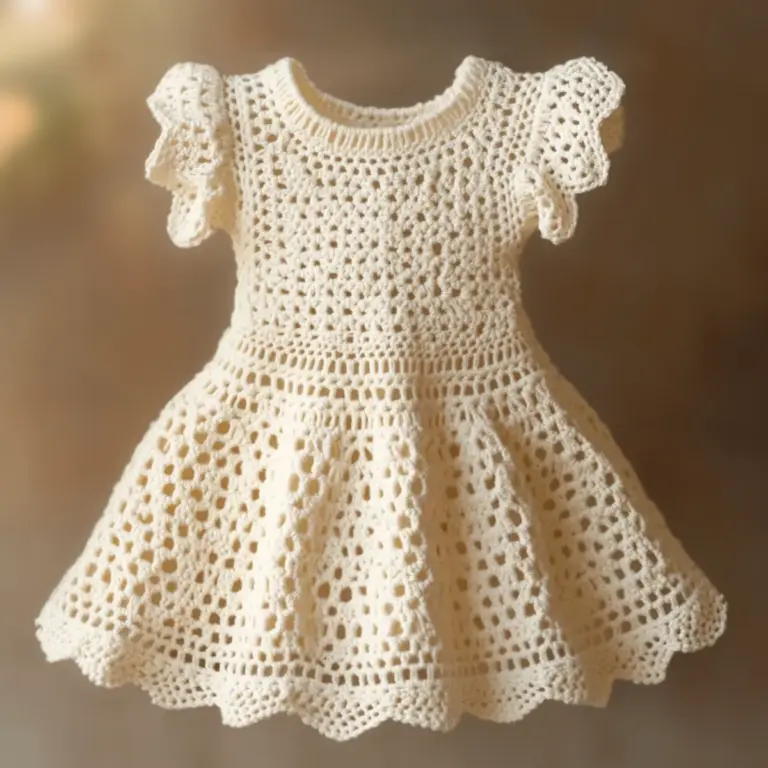 Delicate Girls Crochet Dress for Enchanting Summer Days