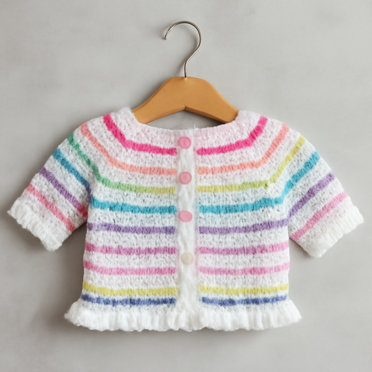 Charming Baby Cardigan Crochet: Cozy Pastel Stripes Made Easy