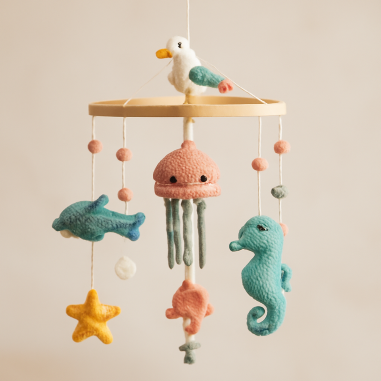 Whimsical Crochet Baby Mobile: Ocean Friends Edition
