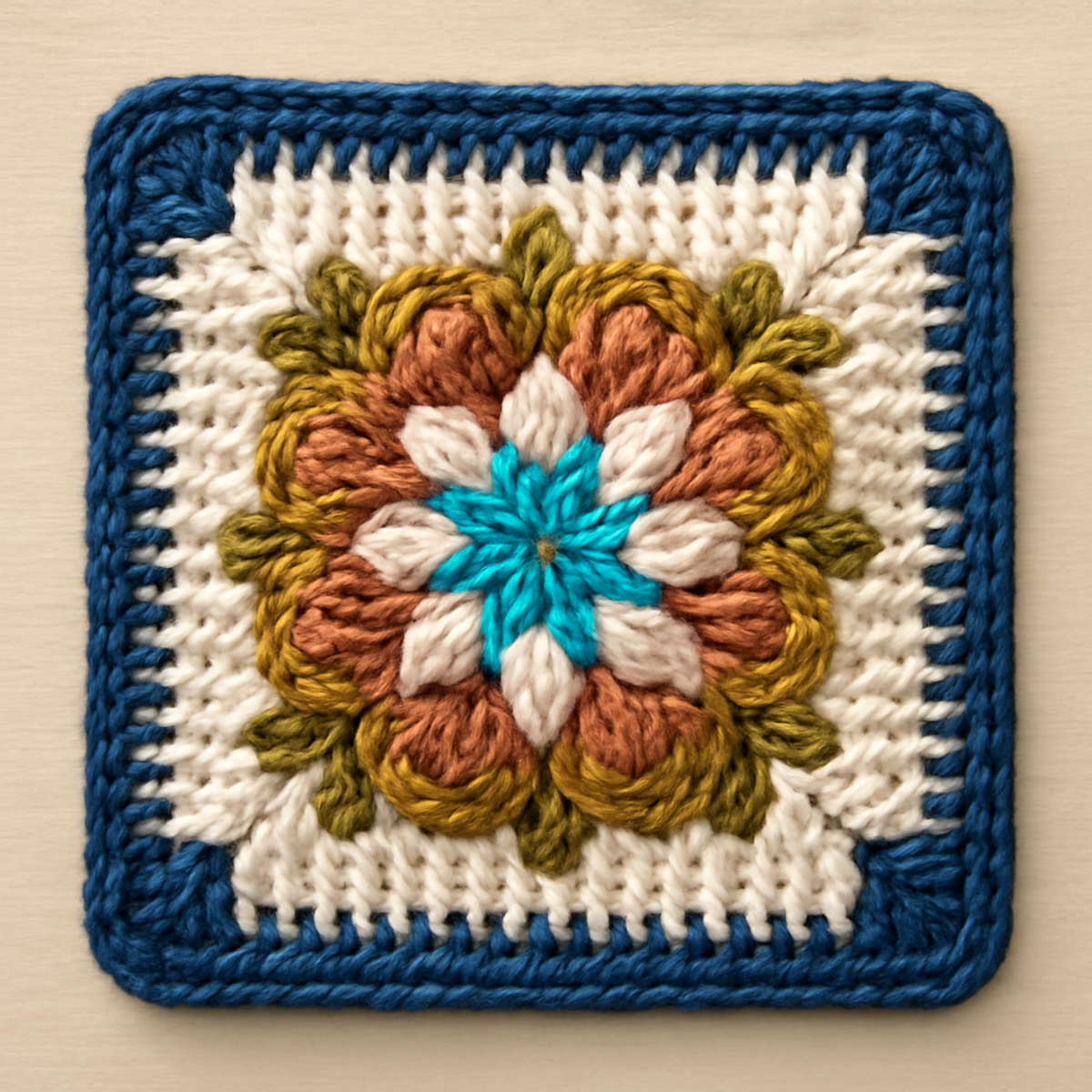 Charming Crochet Flower Square for Cozy Home Decor