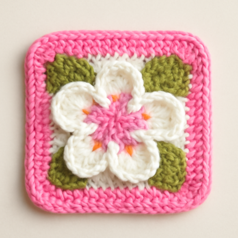 Charming Crochet Flower Square: A Colorful Craft Project