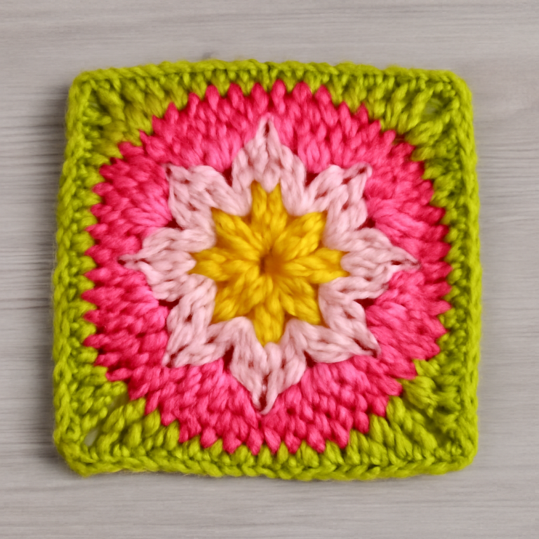 Vibrant Crochet Flower Square for Springtime Cheer