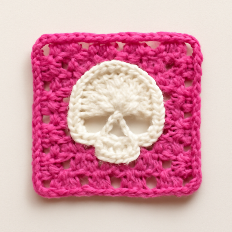 Cozy Crochet Skull Square: Fun for Halloween crafting!