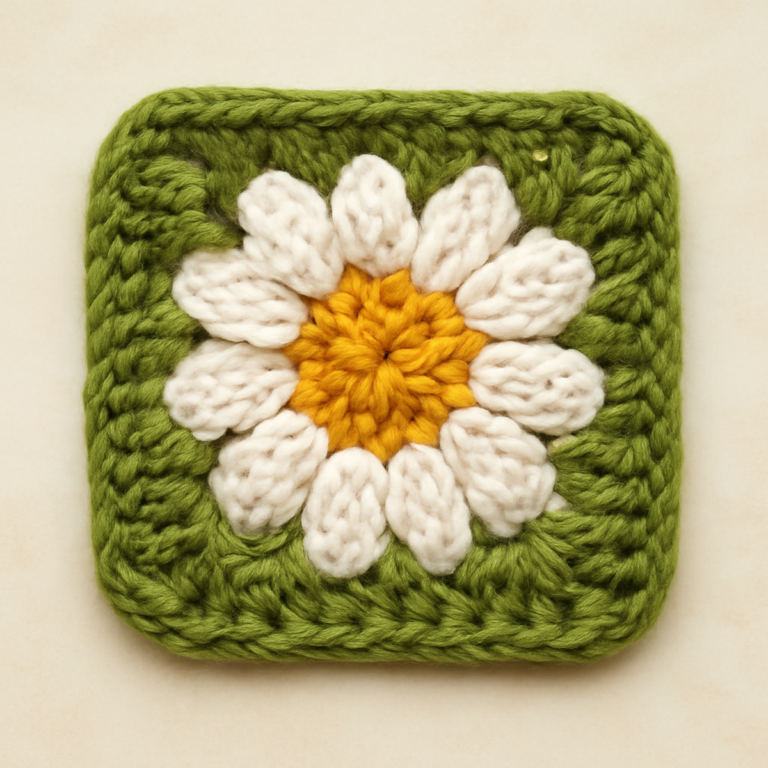 Charming Daisy Granny Square: A Flower-Inspired Crochet Delight