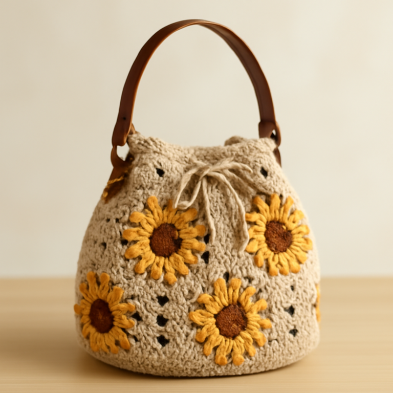 Charming Flower Bucket Bag: A Colorful Crochet Project