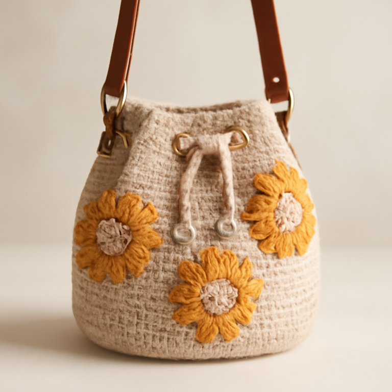 Boho-Chic Flower Motif Bag: A Cozy Crochet Pattern