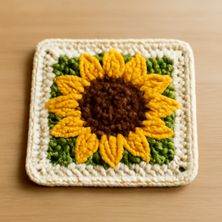 Cozy Granny Square Sunflower: A Bright Crafting Delight