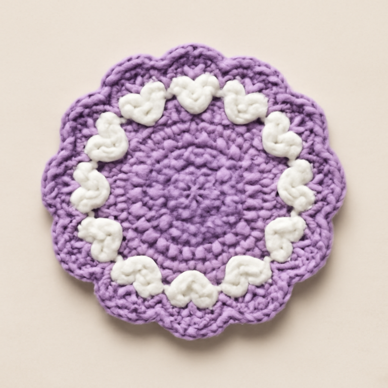 Whimsical Heart Coaster Crochet: Quick & Fun Decor Project