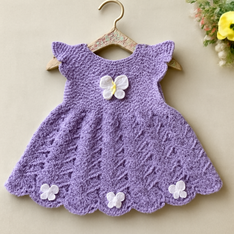 Whimsical Lavender Baby Dress: Crochet Pattern for Beginners