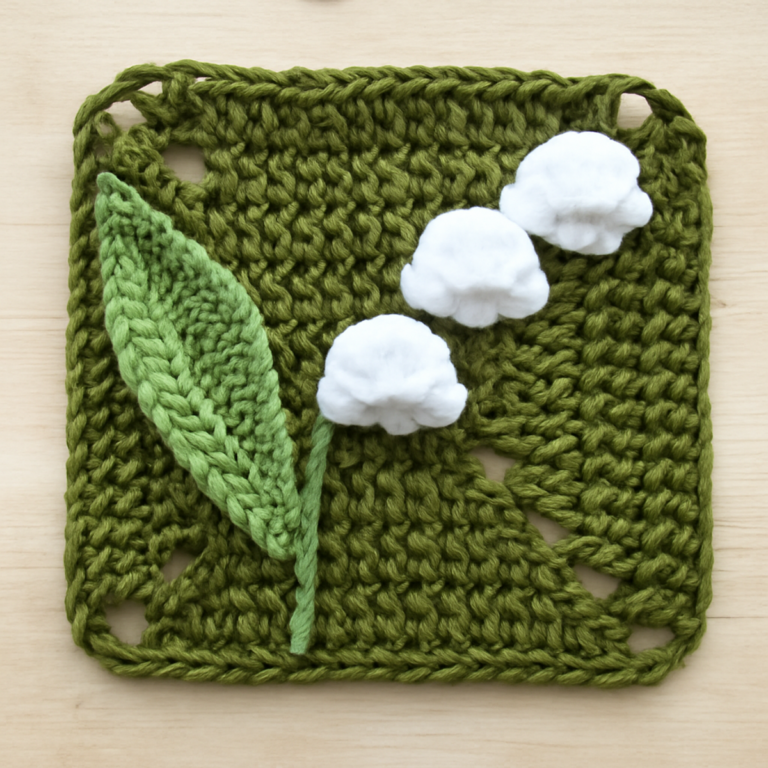Lily of the Valley Crochet Square: Whimsical Floral Charm
