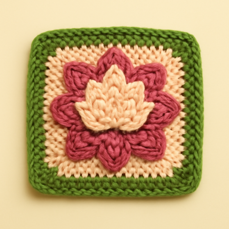 Lotus Flower Crochet Square: A Vibrant DIY Delight