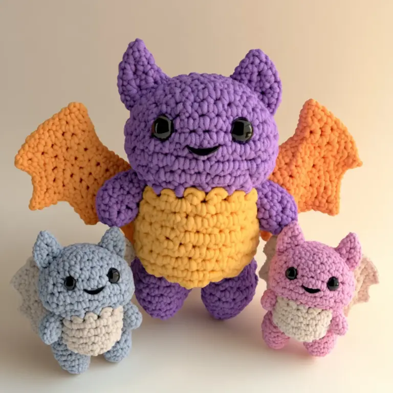 Whimsical Kawaii Crochet Bats for Cozy Decor