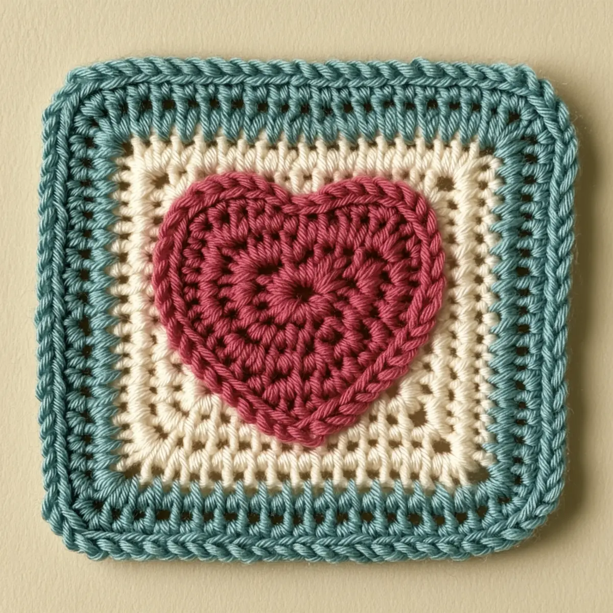 crochet heart square
