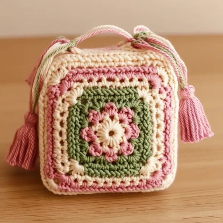 granny square crochet pouch