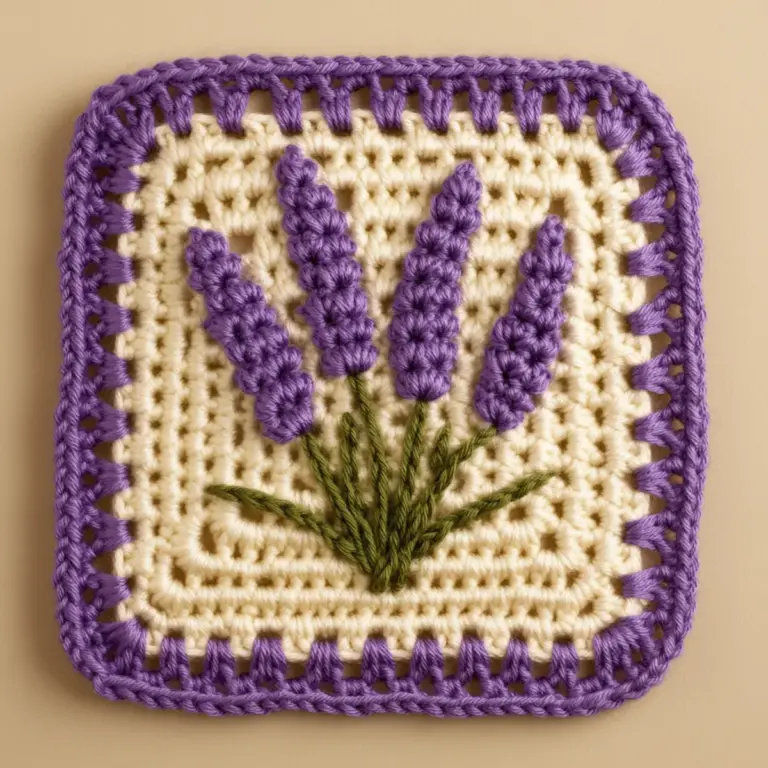 lavender granny square