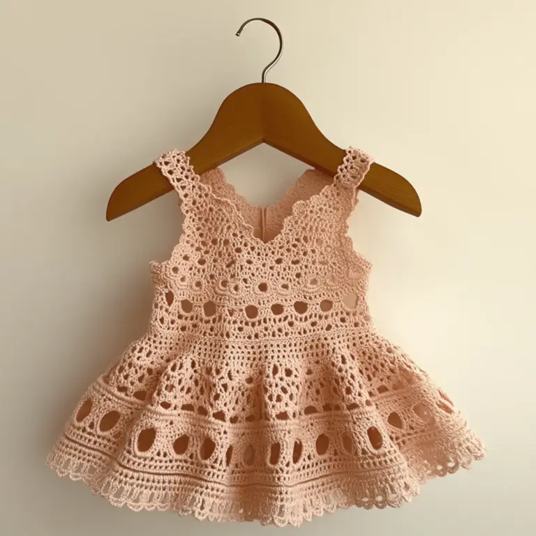 Delicate Crochet Baby Dress for Vintage Charm
