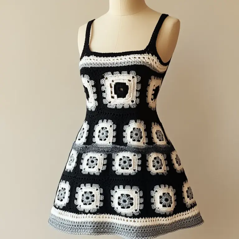 crochet granny square dress