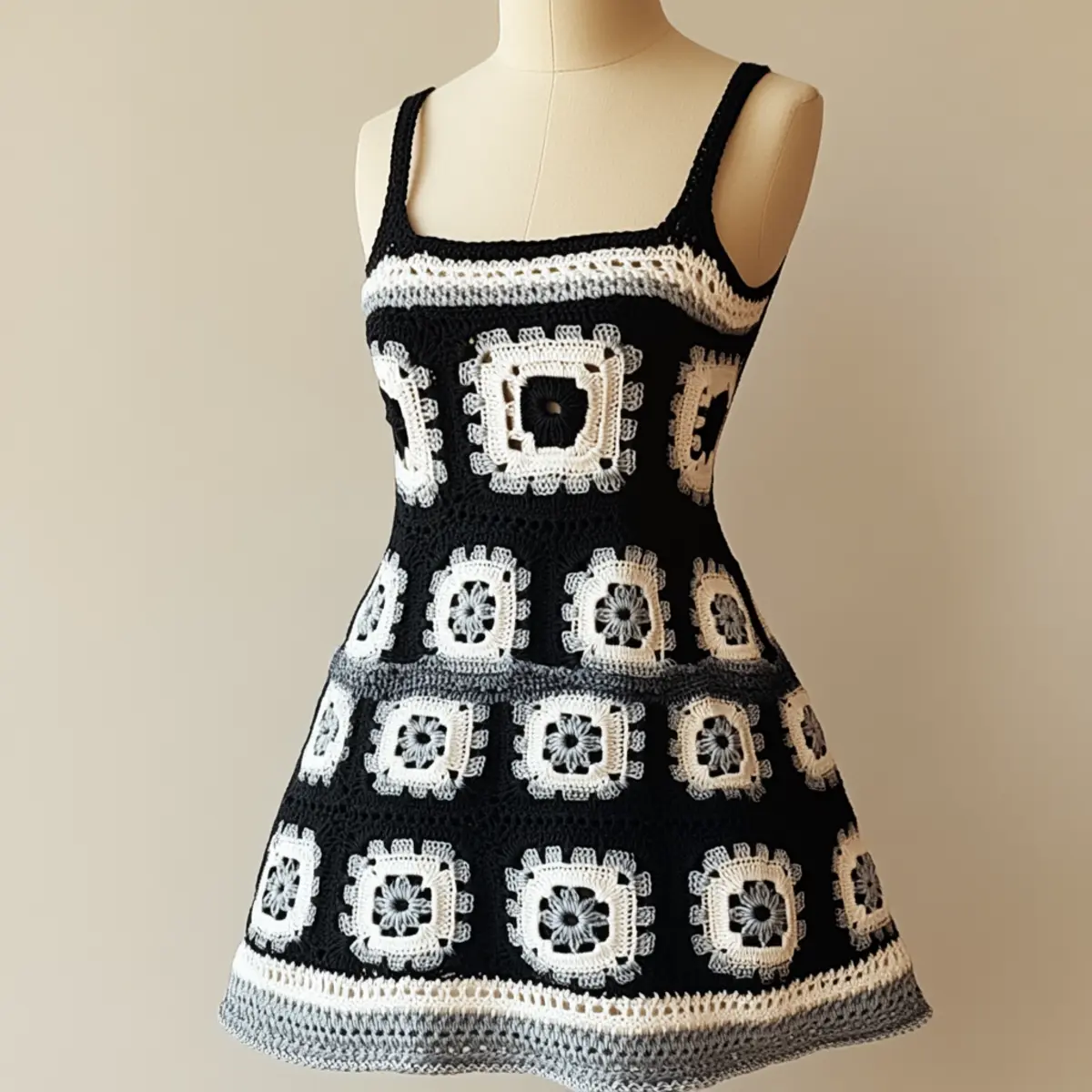 crochet granny square dress