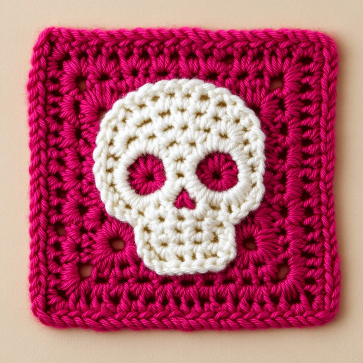 skull crochet square