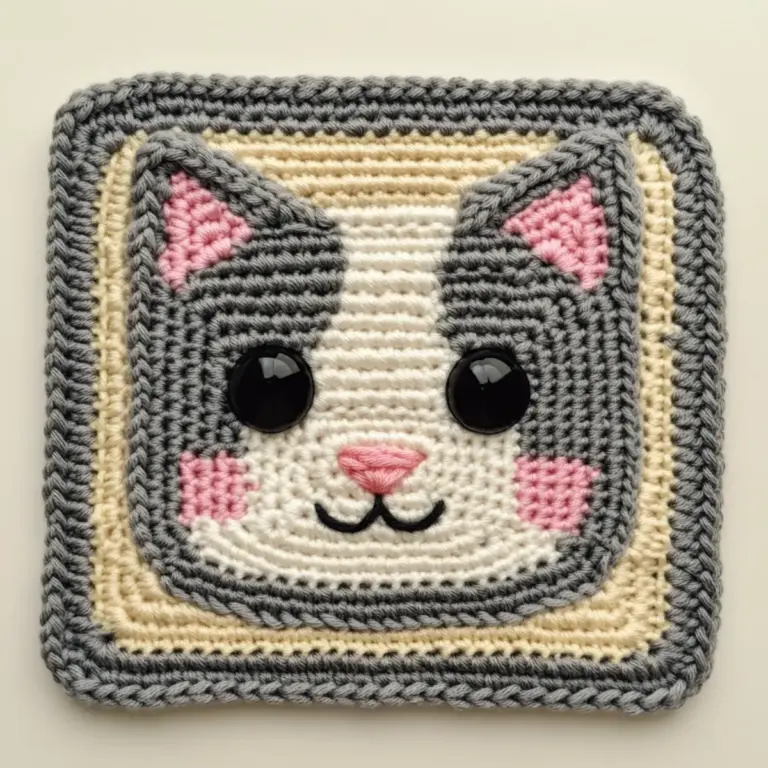 crochet cat square