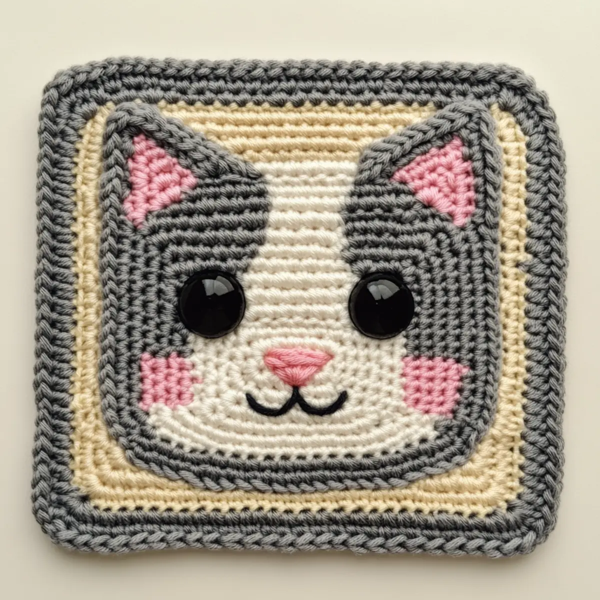 crochet cat square