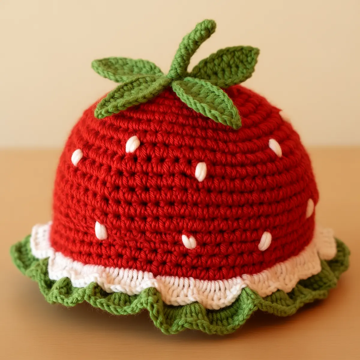 crochet strawberry hat