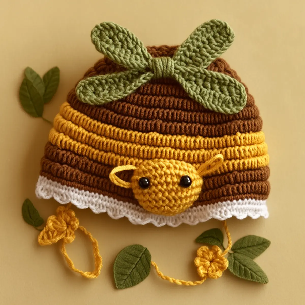 crochet bee hat