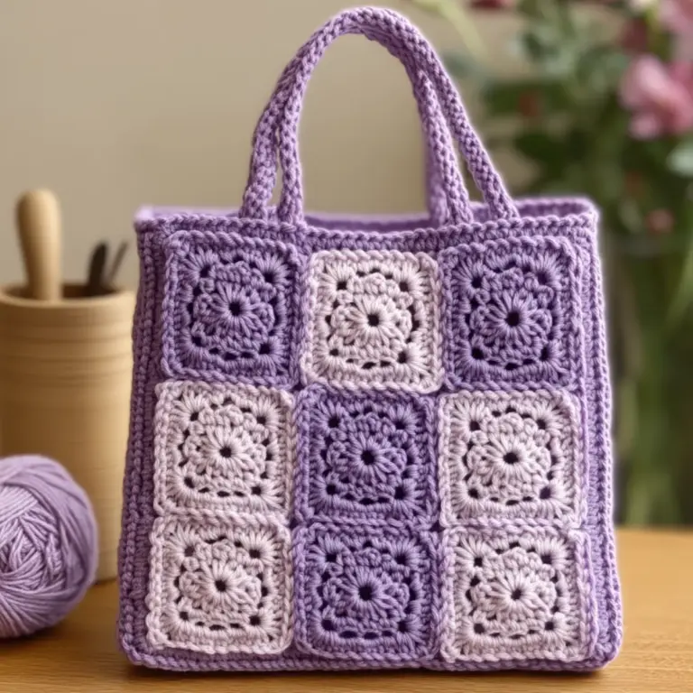 Modern Granny Square Tote: A Cozy, Colorful Creation