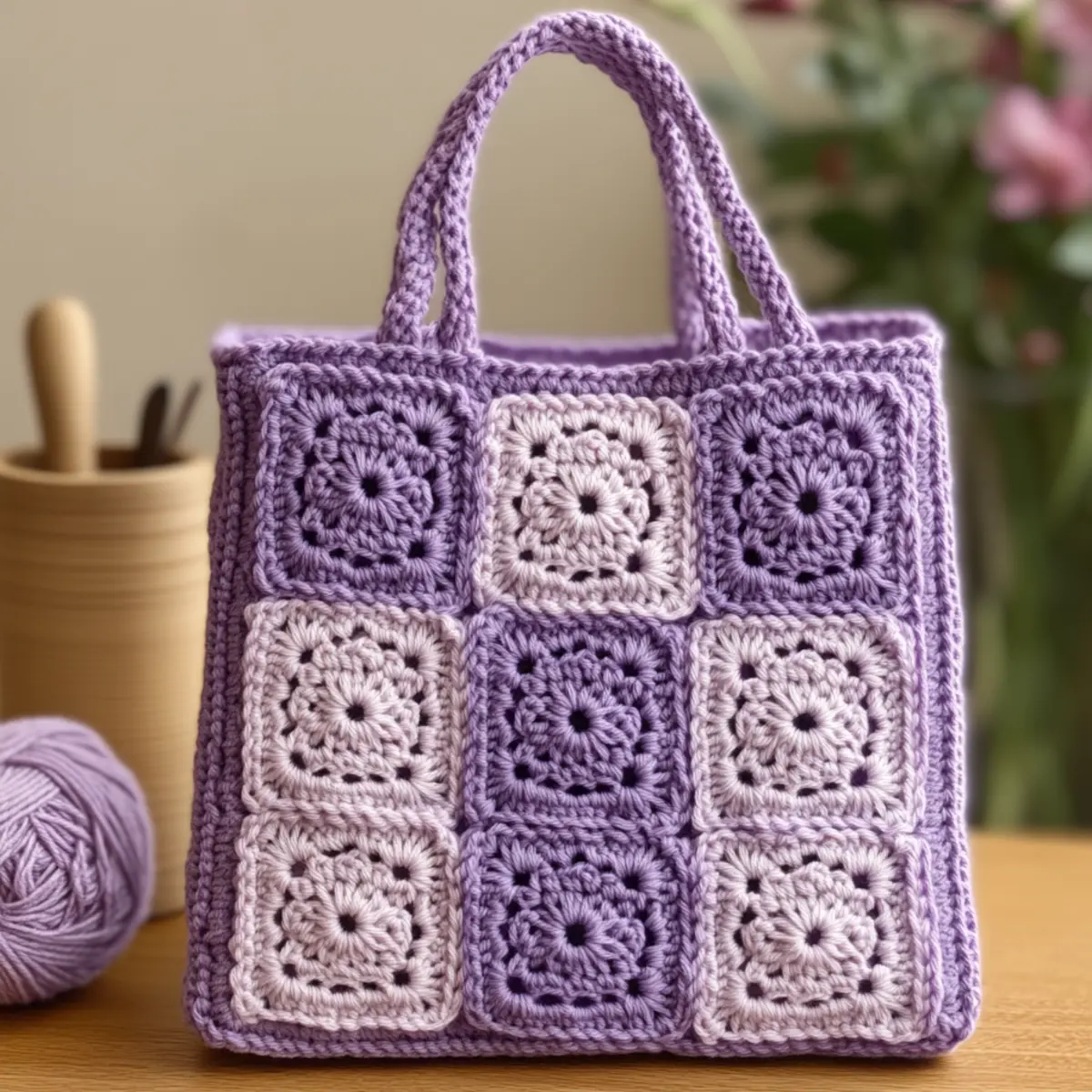 granny square tote
