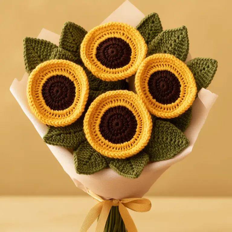 Vibrant Crochet Sunflower Bouquet Pattern for Endless Joy