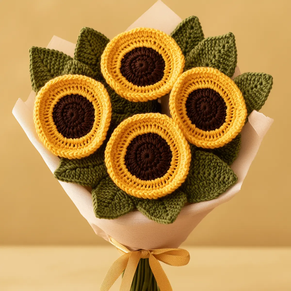 crochet sunflower bouquet
