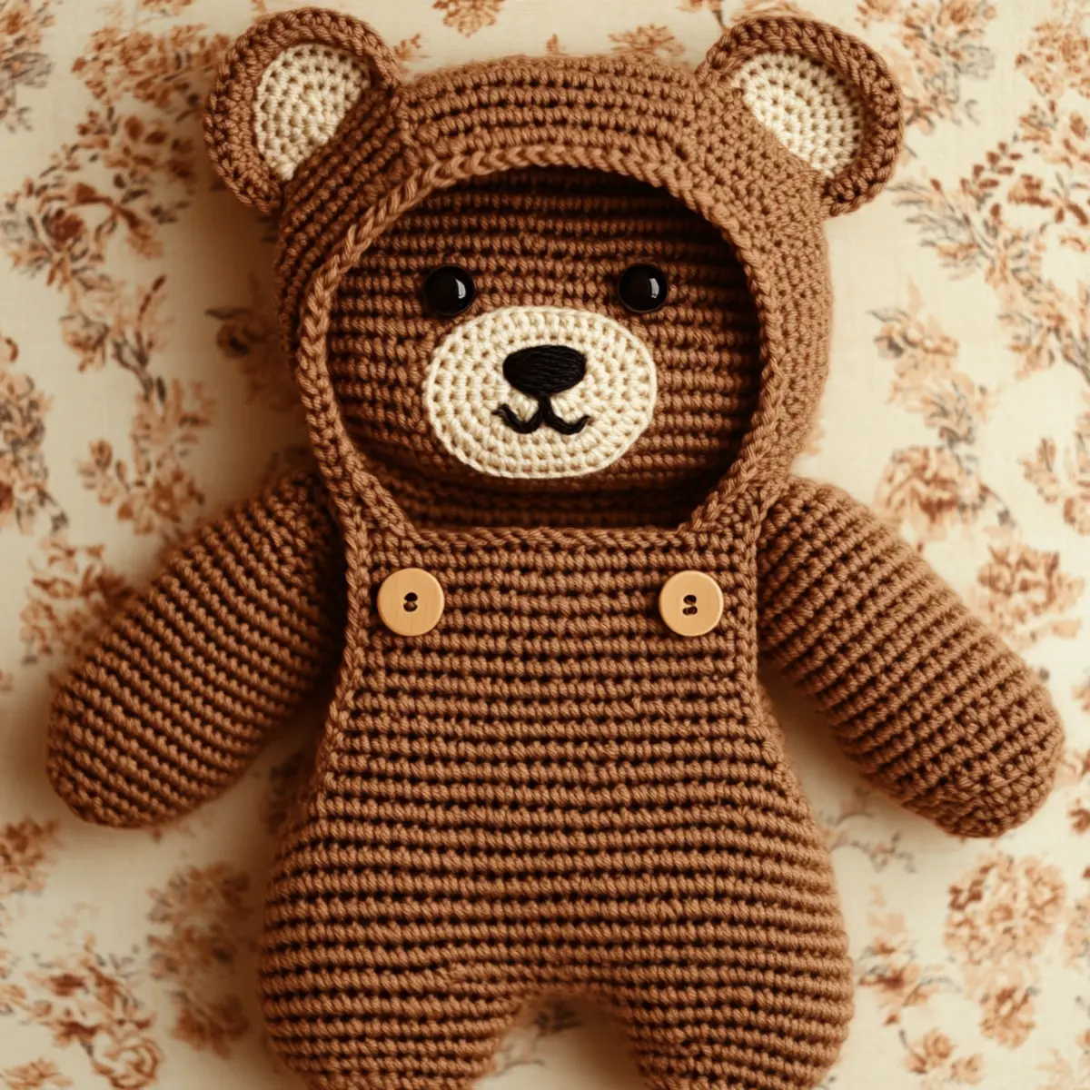 crochet bear overalls