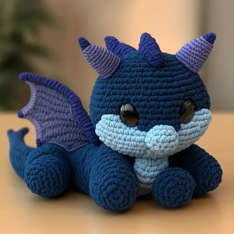 Cozy Crochet Dragon Plush for Enchanting Playtime Fun