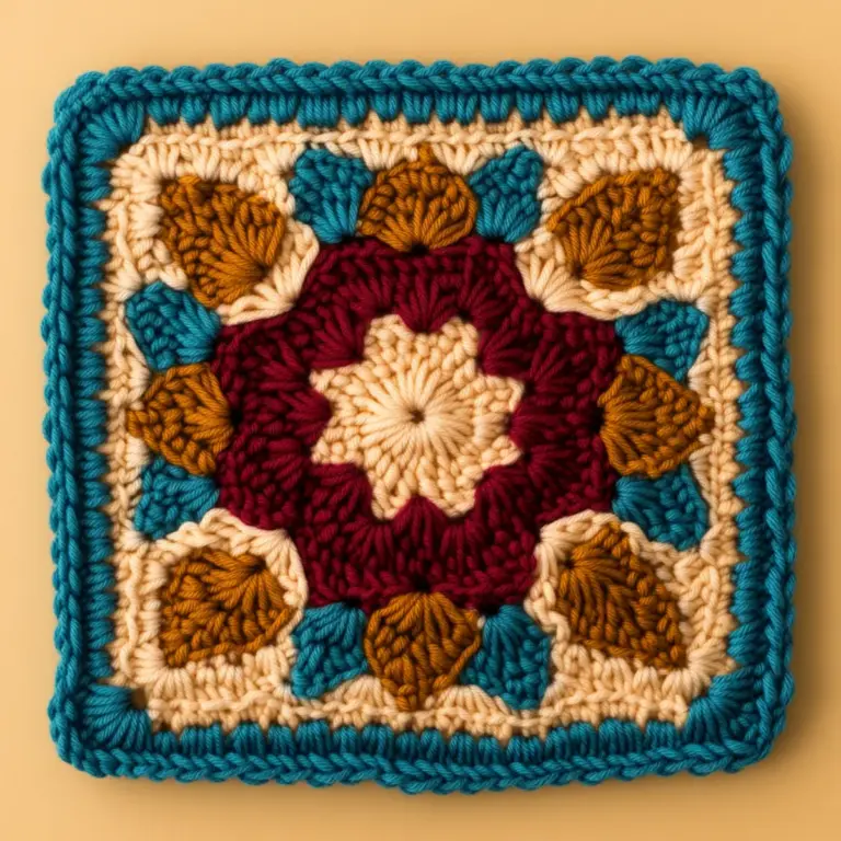 Cozy Crochet Floral Square for Charming Home Decor