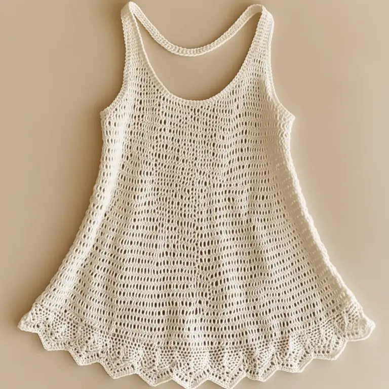 Airy Crochet Tank Dress for Effortless Summer Style