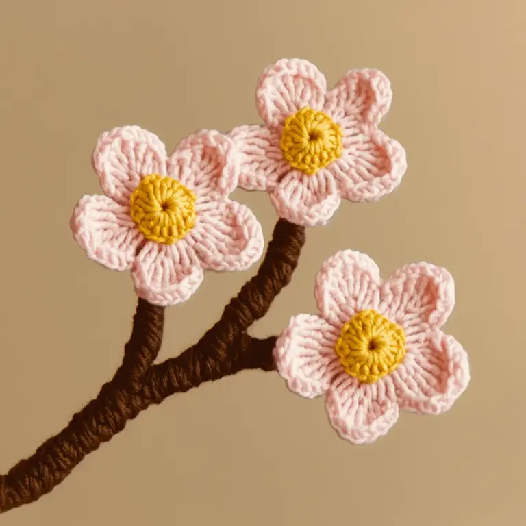 crochet cherry blossom