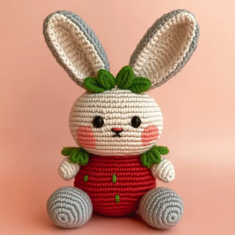 crochet berry bunny