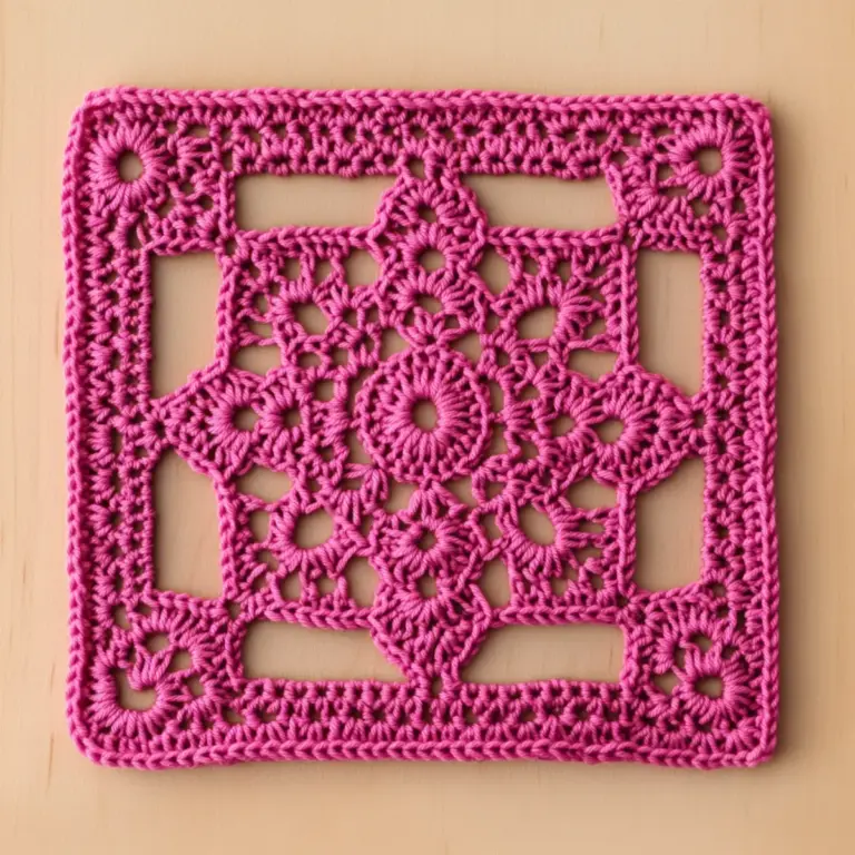 Floral Crochet Square Motif for Stunning Home Decor