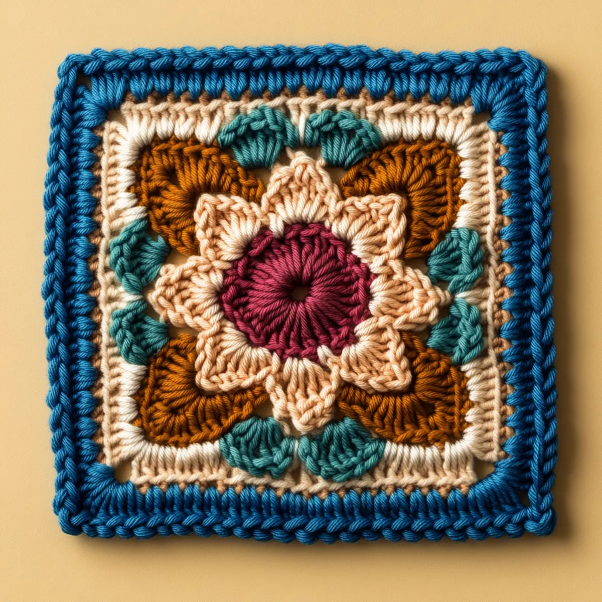 crochet floral square
