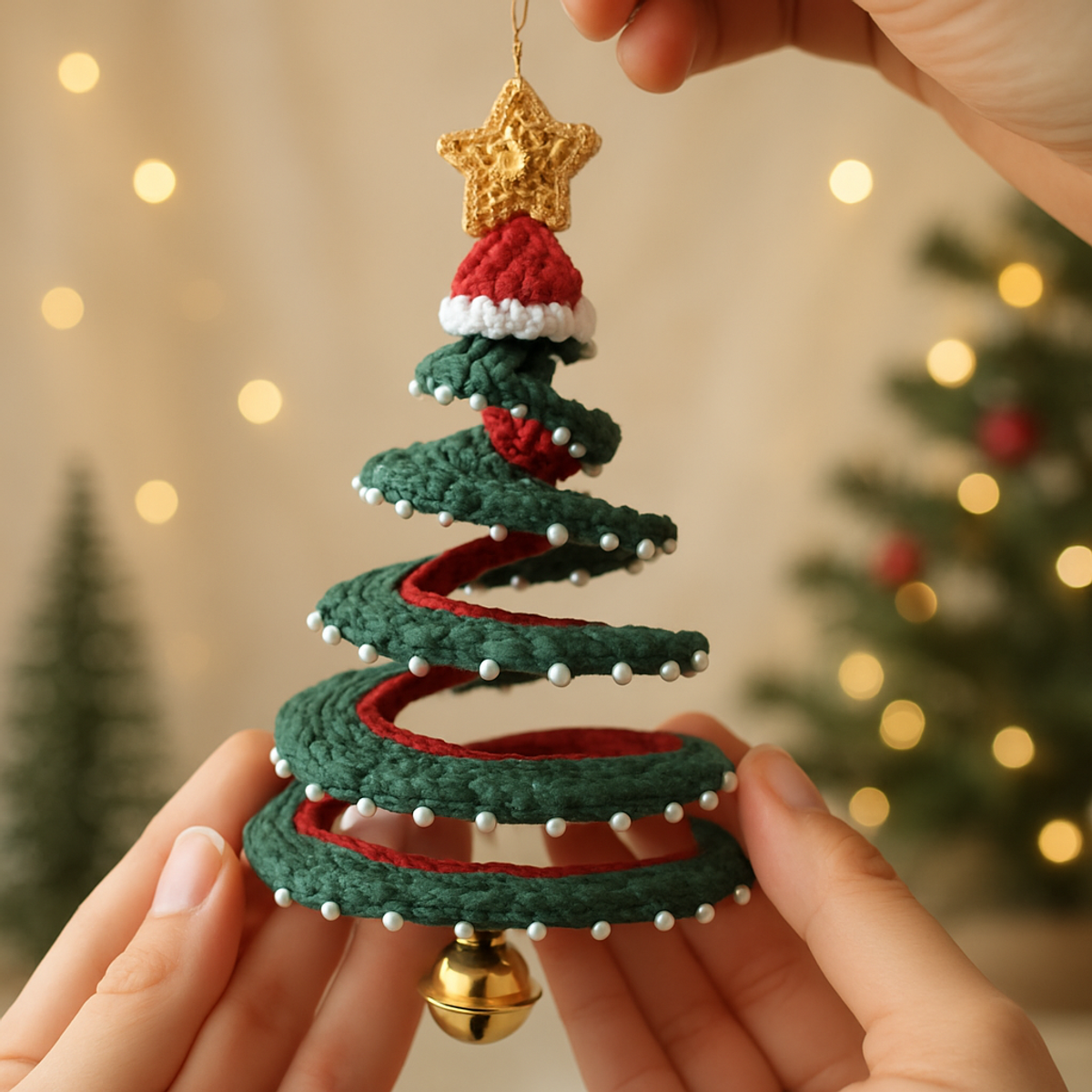 Cozy 3D Spiral Christmas Tree Ornament: A Fun Crochet Project