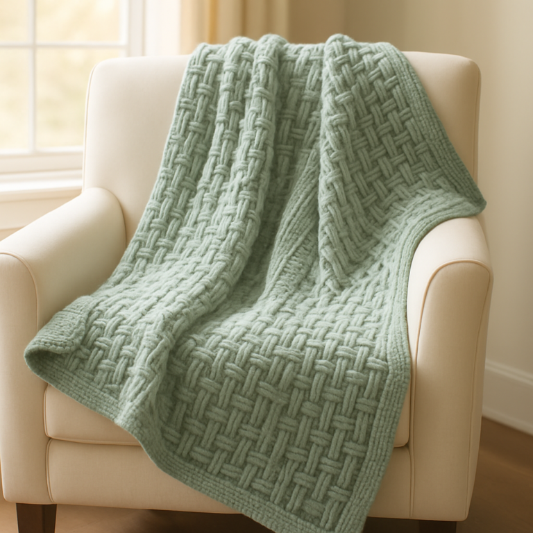 Cozy Basket Weave Crochet Blanket for Beginners