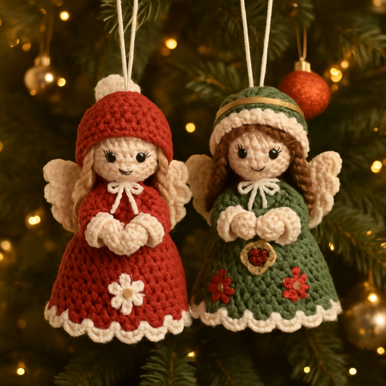 Cozy Christmas Angel Doll Ornament: Easy Crochet Pattern