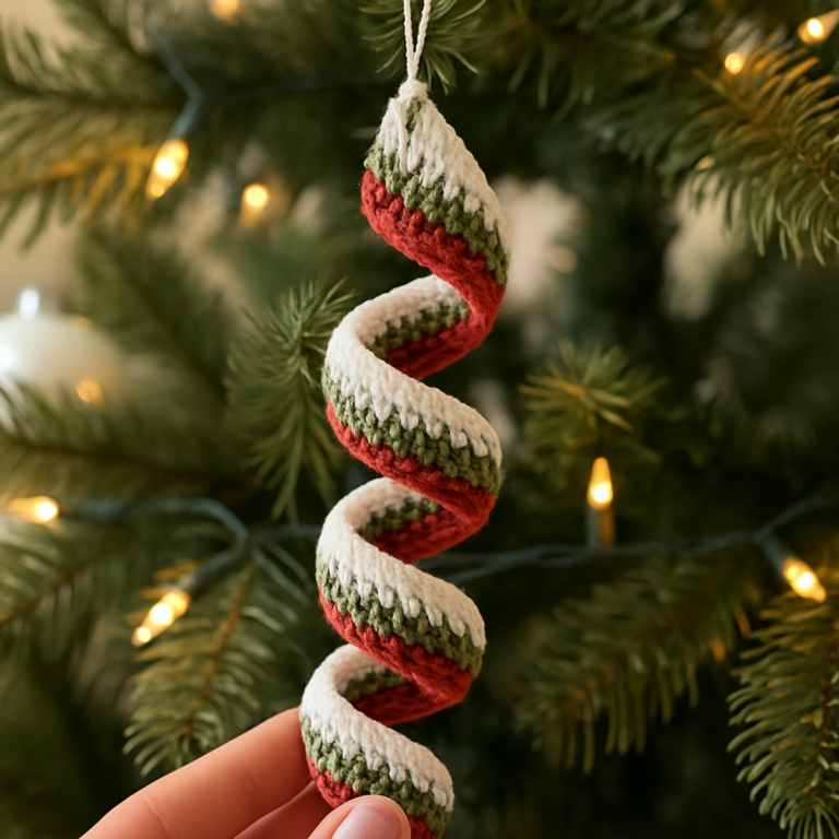 Delightful Christmas Candy-Cane Spiral Ornament 🎄 Tutorial