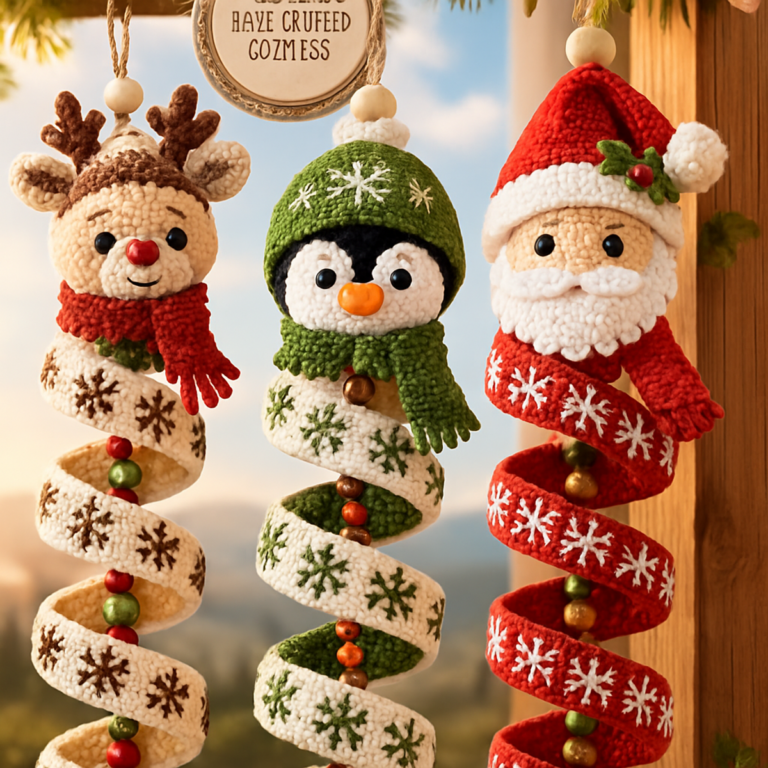 Whimsical Christmas Character Double-Spiral Ornaments