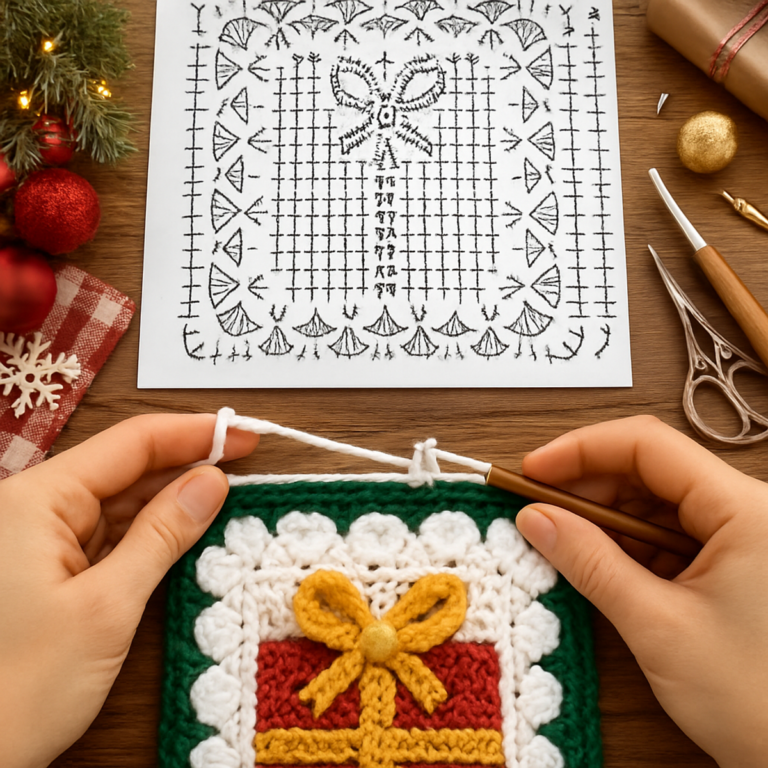 Cozy Christmas Gift Granny Square: A Festive Crochet Delight