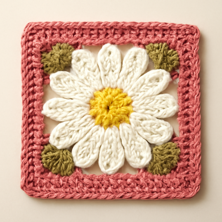 Charming Crochet Daisy Square: A Floral Delight to Craft
