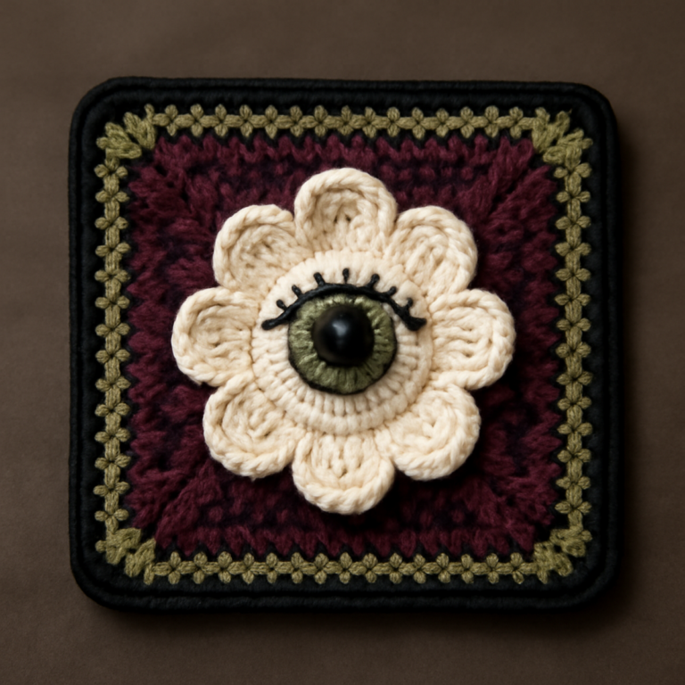 Quirky Crochet Floral Motif: Create A Stunning Eye Design