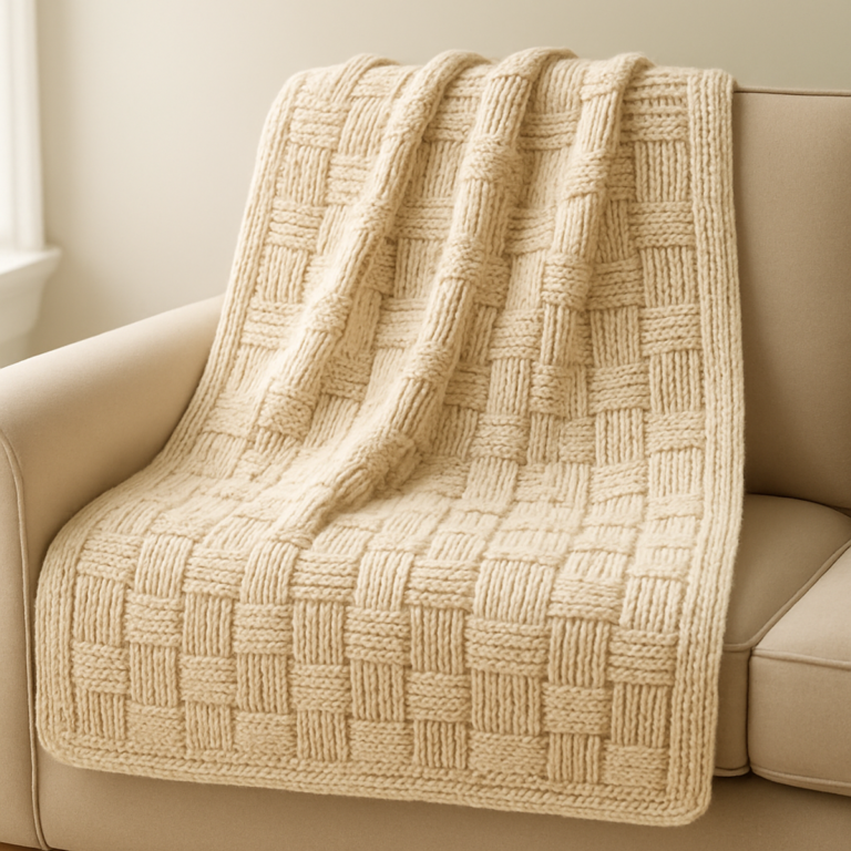 Cozy Easy Crochet Textured Basketweave Blanket Pattern🧶🤍