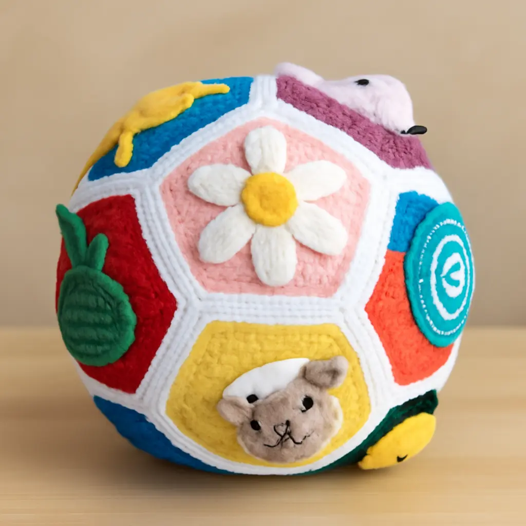Vibrant Educational Baby Ball – Crochet Sensory